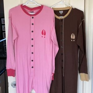 His & her one piece pj’s.  Perfect for the winter season or Christmas gifts.